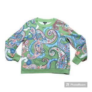 Talbots ladies sweatshirt paisley design. Size Mp